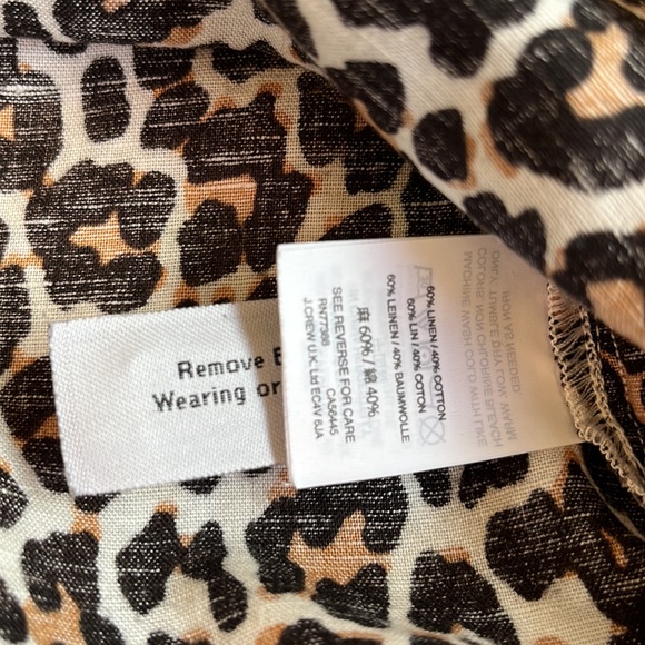 Perfect JCREW Léopard linen shirt Sz XS / linen blend - Picture 7 of 8